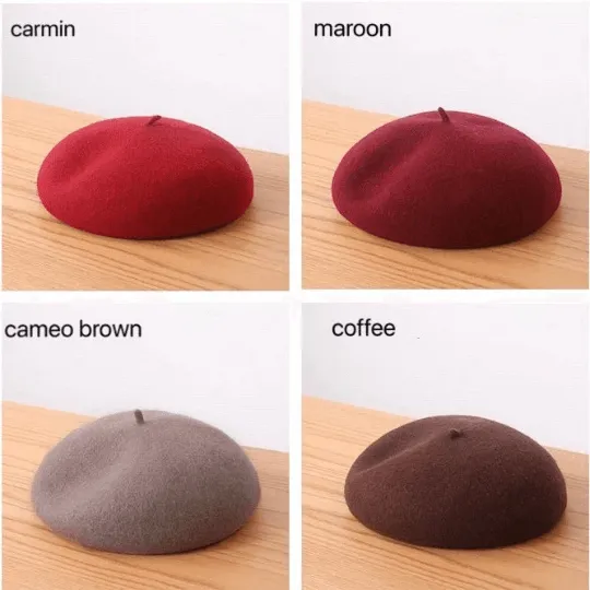 100% Vintage French Painter Beret With Elastic Band