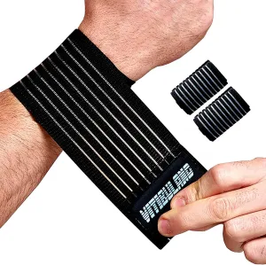 2 Pack Adjustable Carpal Tunnel Braces, Lightweight Wrist Wraps for Fitness Sports - Working Out, Sweat Absorbent Wristbands for Men