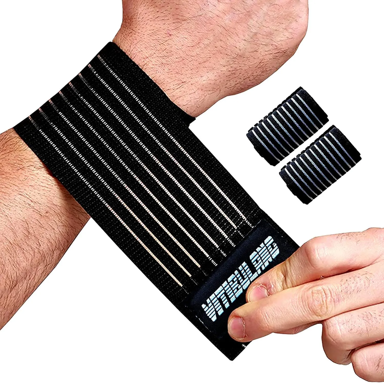 2 Pack Adjustable Carpal Tunnel Braces, Lightweight Wrist Wraps for Fitness Sports - Working Out, Sweat Absorbent Wristbands for Men