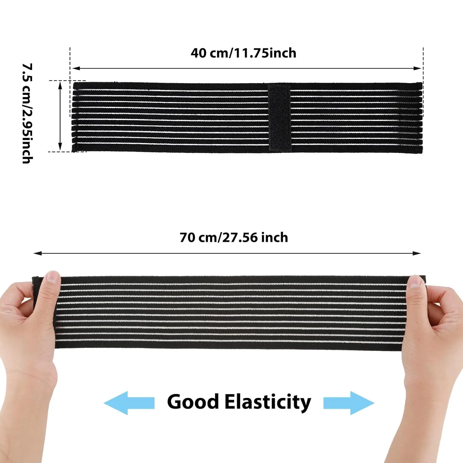 2 PCS Elastic Wrist Support Band Wrap Breathable Wrist Brace Adjustable Wrist Straps Support Relieves Wrist Pain Arthritis Tendonitis Sports Use for Men and Women Right & Left (Black)