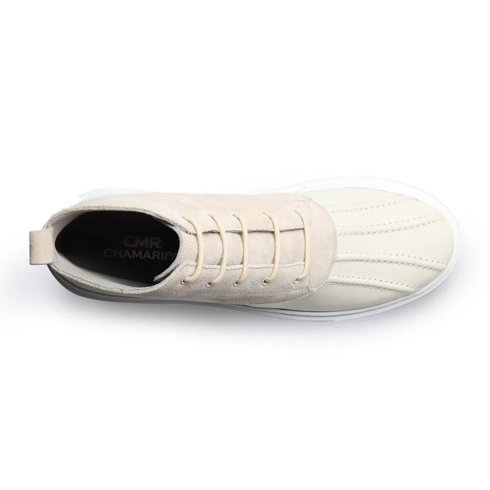 7CM / 2.76 Inches CMR CHAMARIPA Women High Top Wedge & Suede Chunkysneaker Boots