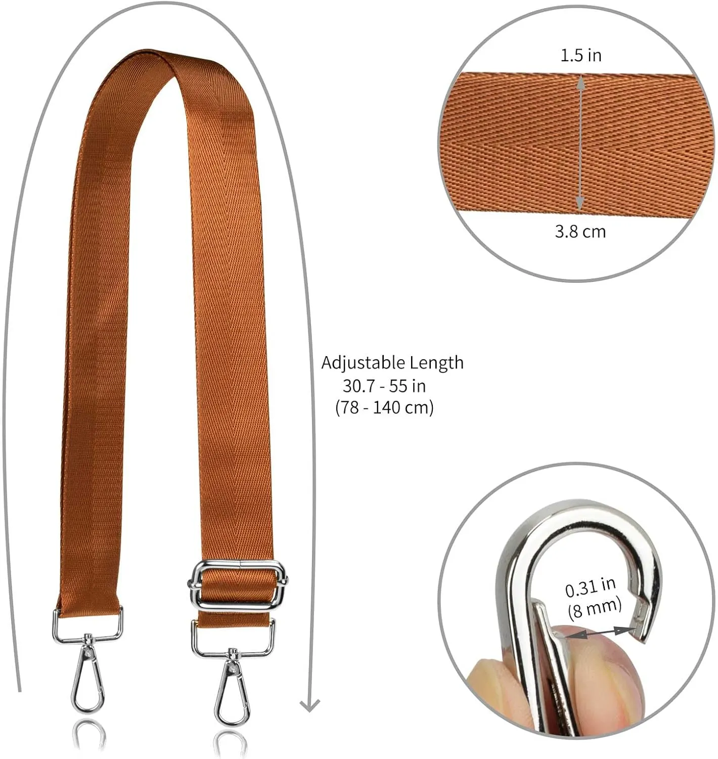 Allzedream Wide Purse Strap Replacement Crossbody Shoulder Bag Adjustable