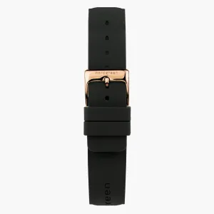 Black Rubber Watch Strap - Rose Gold - 40mm/42mm
