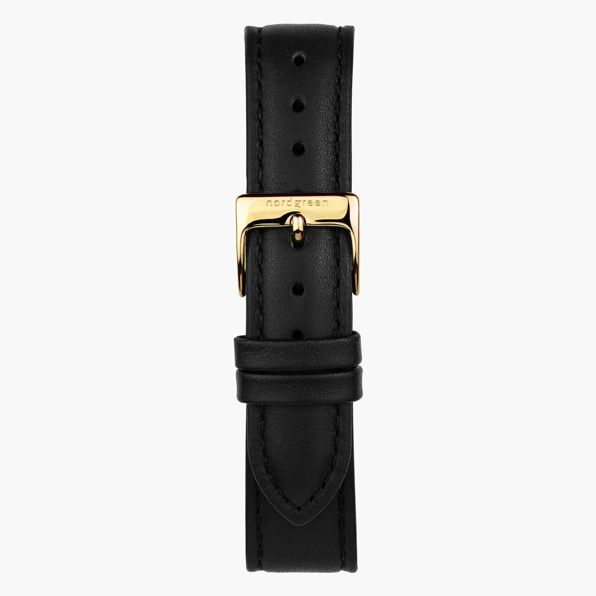 Black Vegan Leather Watch Strap - Gold  - 40mm/42mm