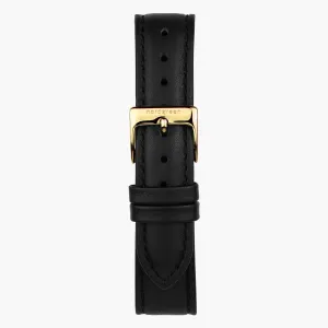 Black Vegan Leather Watch Strap - Gold  - 40mm/42mm