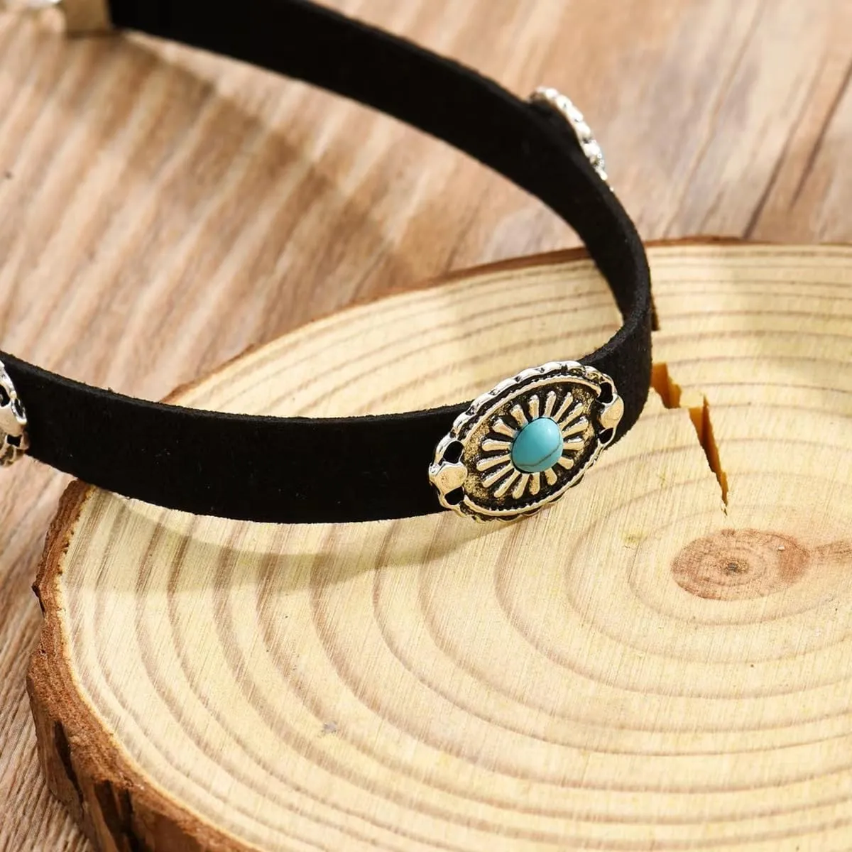Boho Necklaces for Women - Country Cowgirl & Bohemian Jewelry - Turquoise Western Choker & Vintage Leather Cowboy Hat Necklace