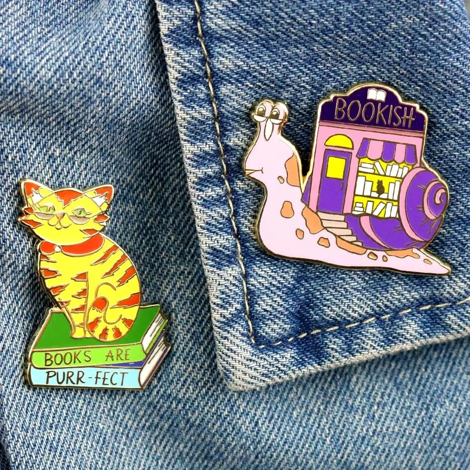 Bookish Snail Lapel Pin