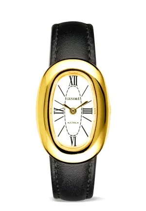 Bridgette Watch | White | Smooth Black