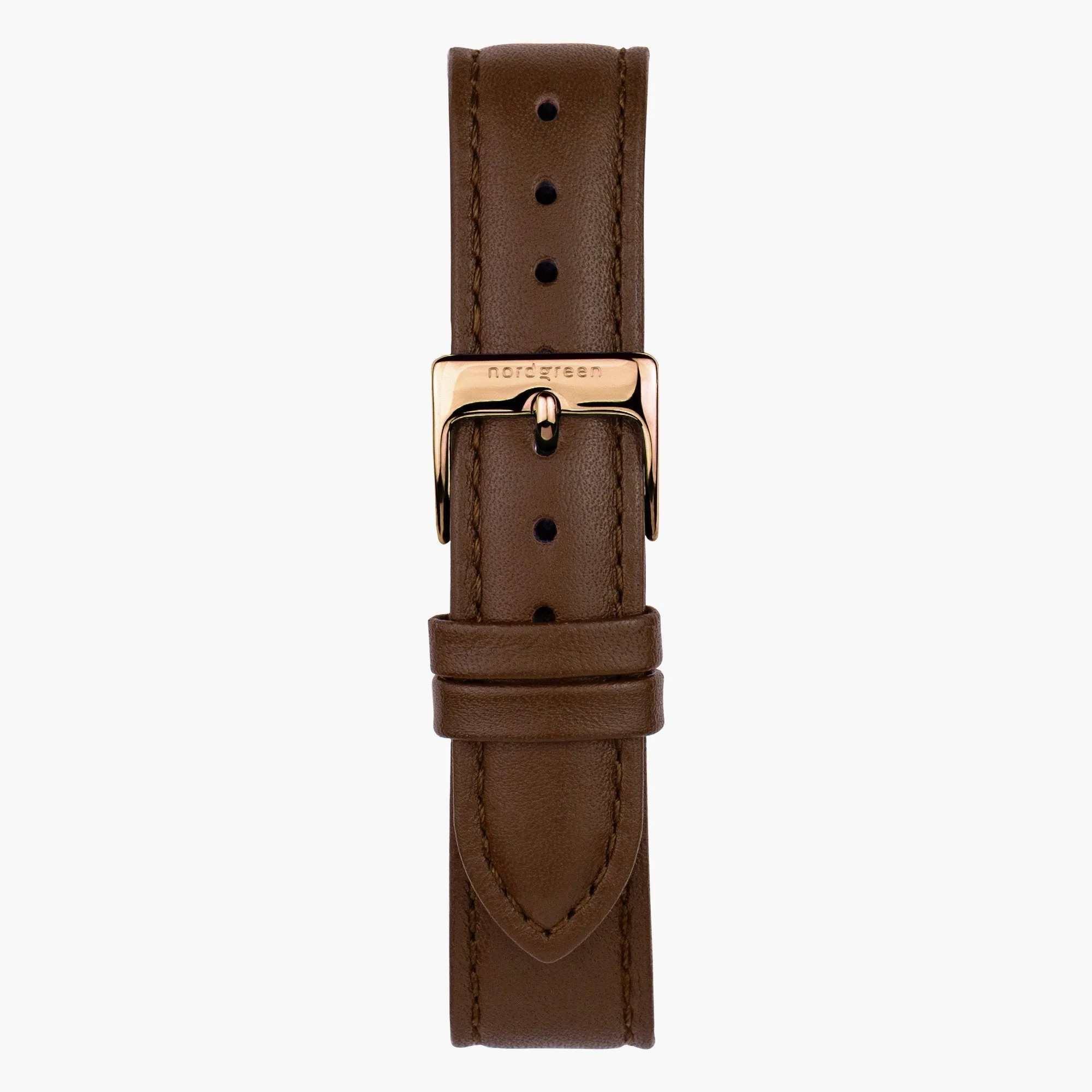 Brown Leather Watch Strap - Rose Gold - 40mm/42mm