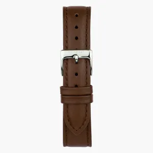 Brown Vegan Leather Watch Strap - Silver - 40mm/42mm