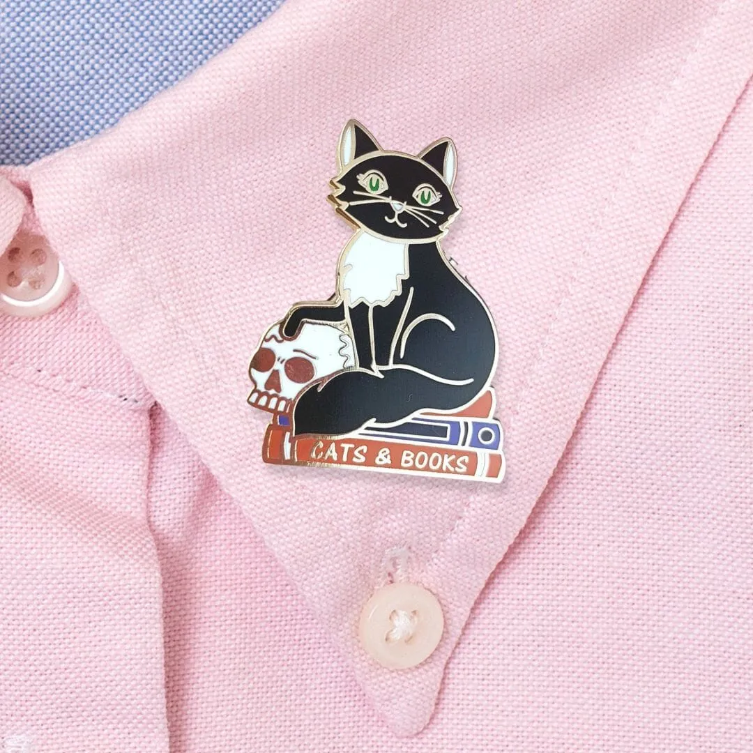 Cats And Books Lapel Pin
