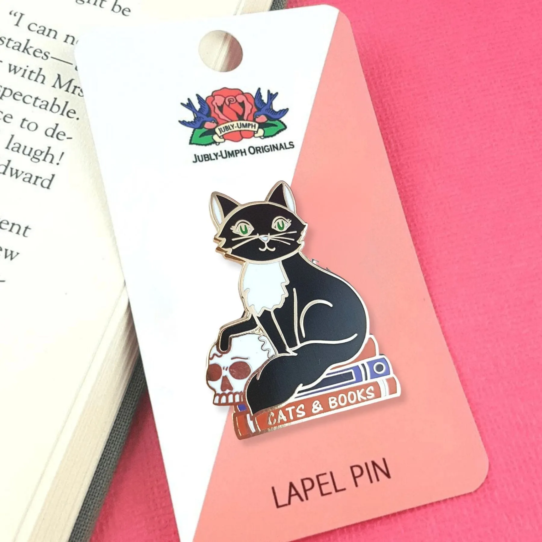 Cats And Books Lapel Pin