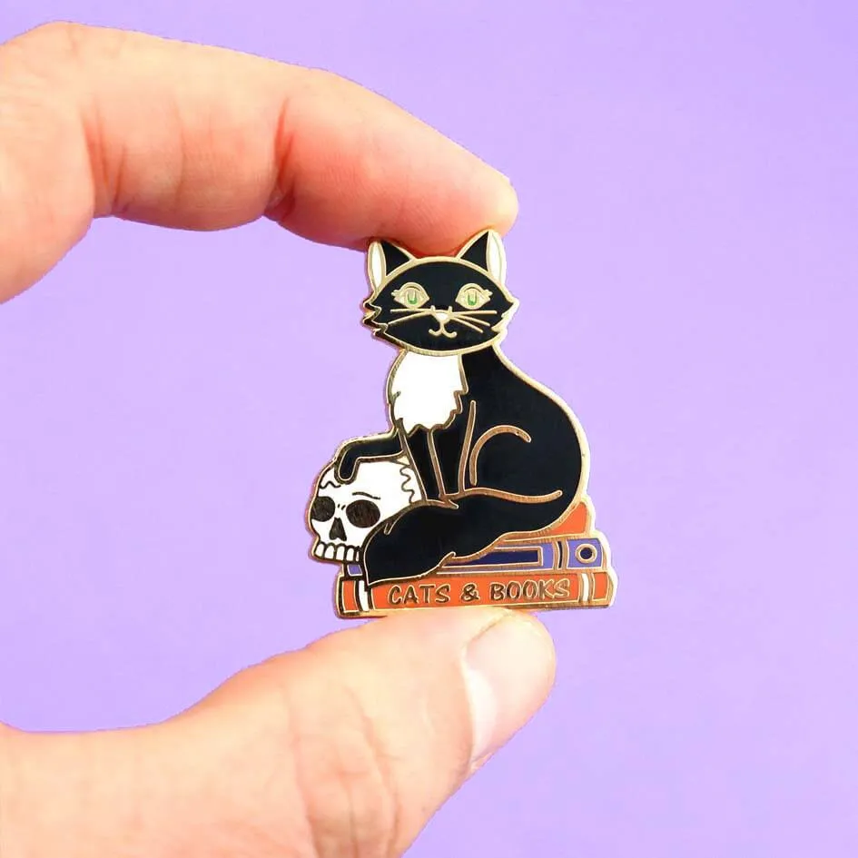 Cats And Books Lapel Pin