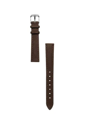 Chocolate Suede Watch Band | Silver