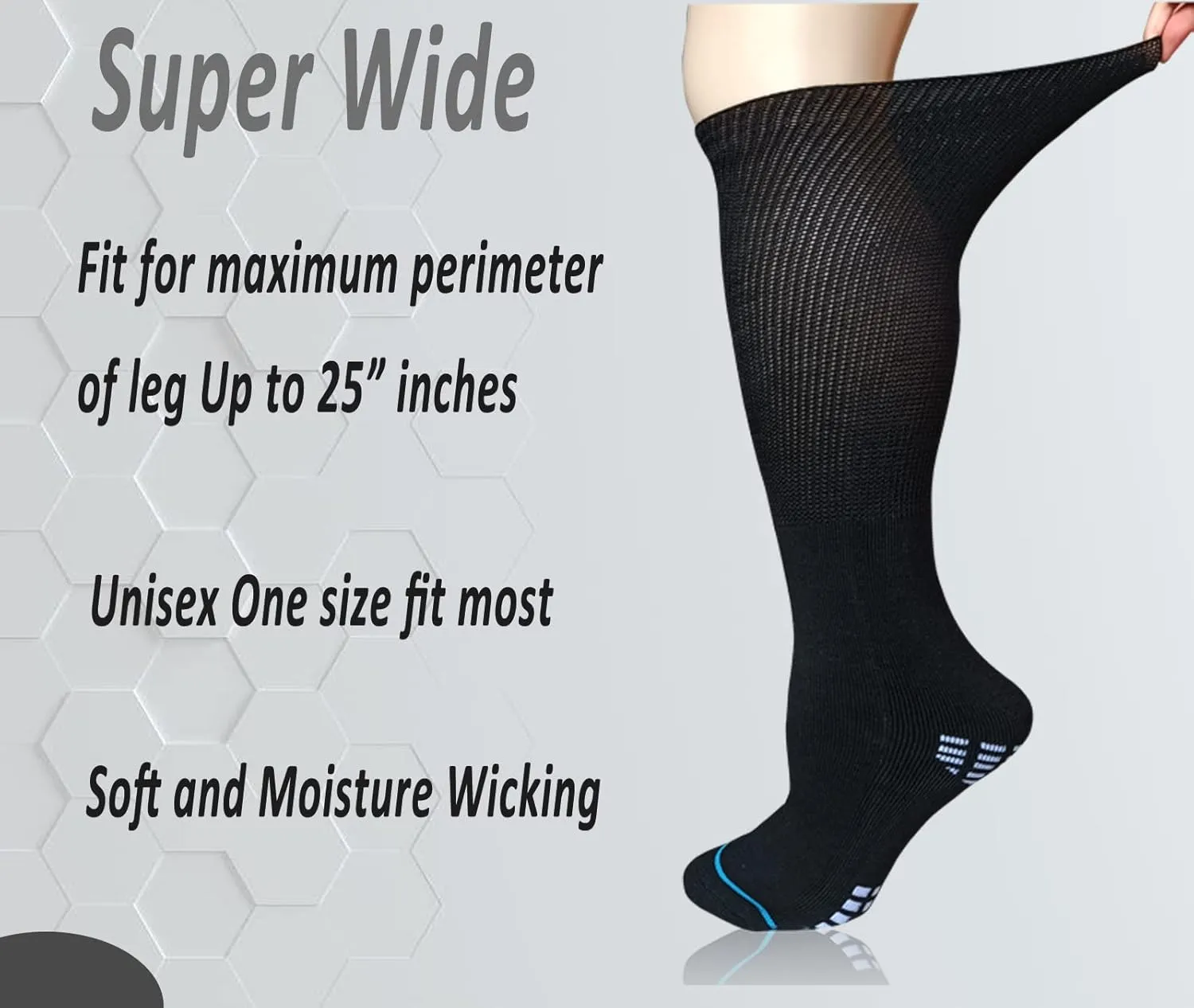 COIYUFUX Extra Width Socks For Bariatric Diabetic For Men Women, Cast Lymphedema Socks for Swollen Foot Ankle 2 Pairs