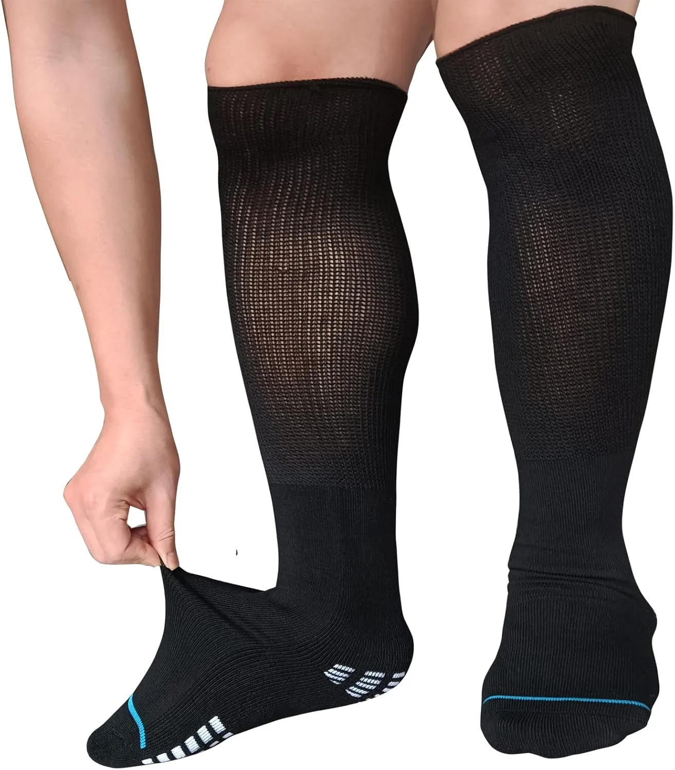 COIYUFUX Extra Width Socks For Bariatric Diabetic For Men Women, Cast Lymphedema Socks for Swollen Foot Ankle 2 Pairs