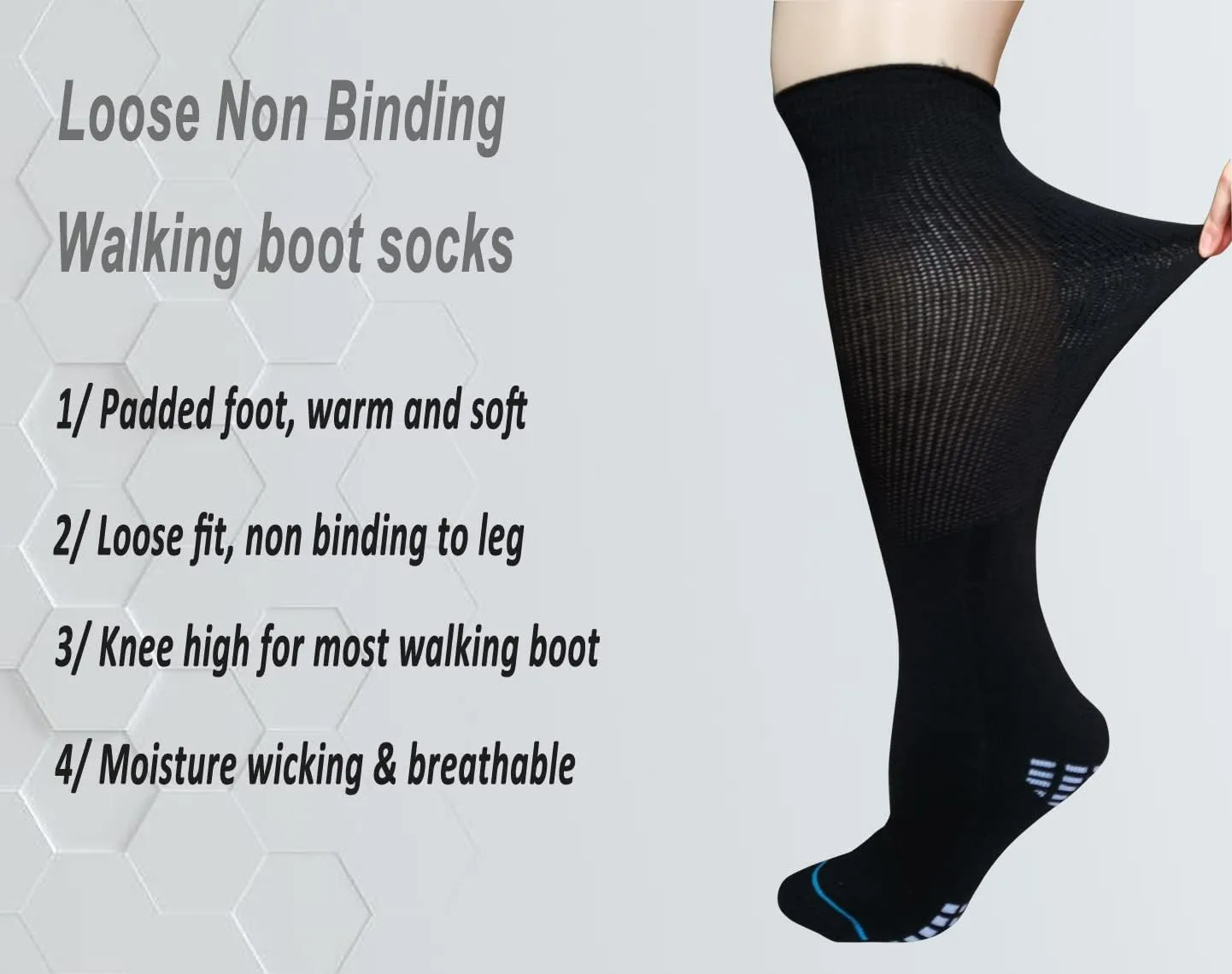 COIYUFUX Extra Width Socks For Bariatric Diabetic For Men Women, Cast Lymphedema Socks for Swollen Foot Ankle 2 Pairs