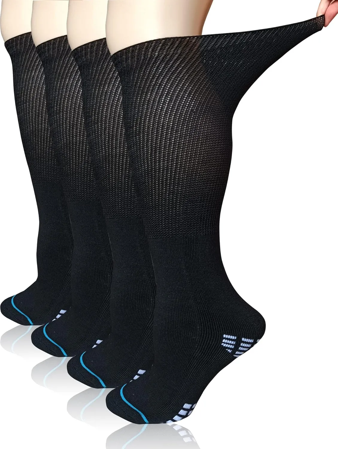 COIYUFUX Extra Width Socks For Bariatric Diabetic For Men Women, Cast Lymphedema Socks for Swollen Foot Ankle 2 Pairs