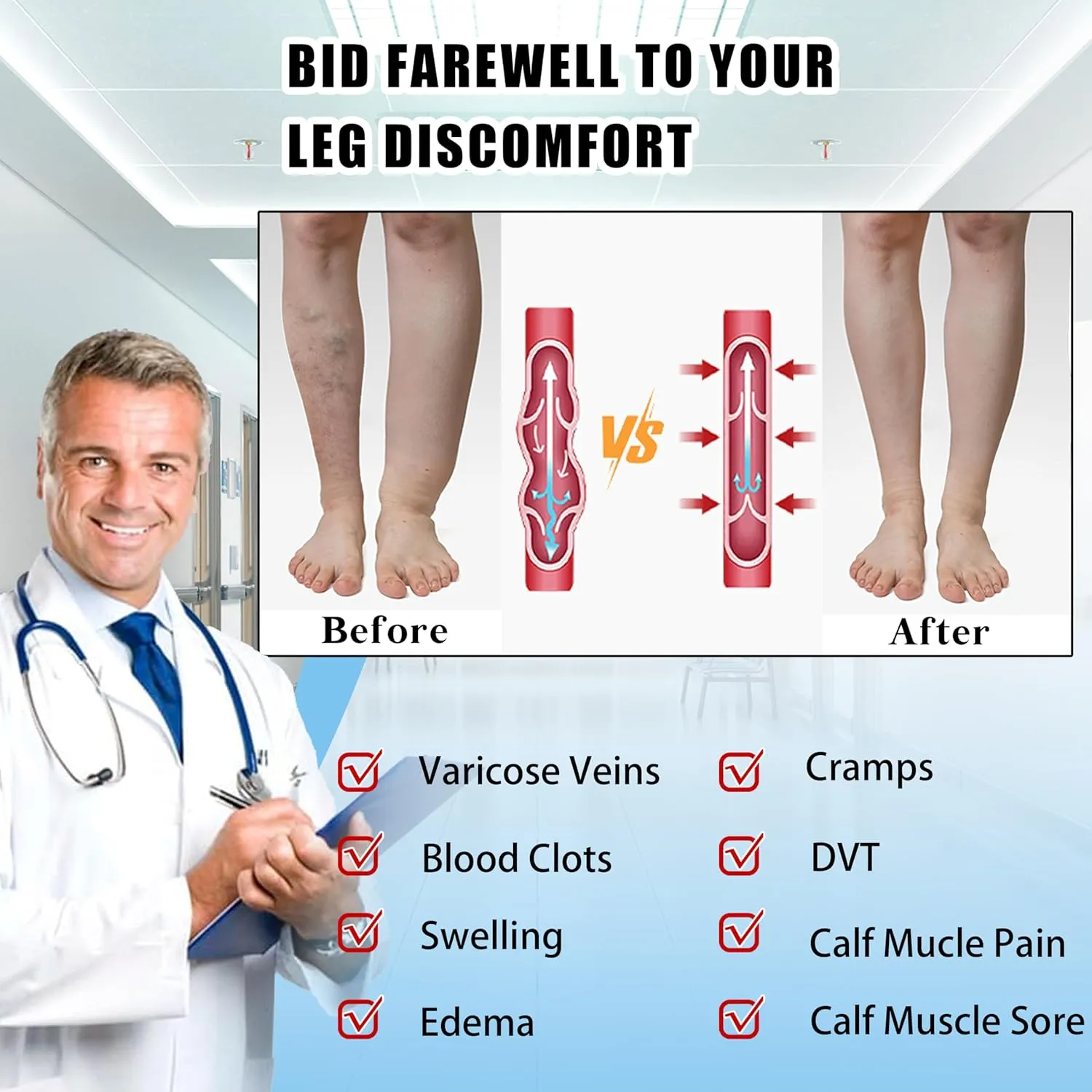 Cotton Compression Socks for Women&Men with Grips Non Slip 15-20mmHg Knee High Cute Sock for Nurses, Pregnancy, Yoga