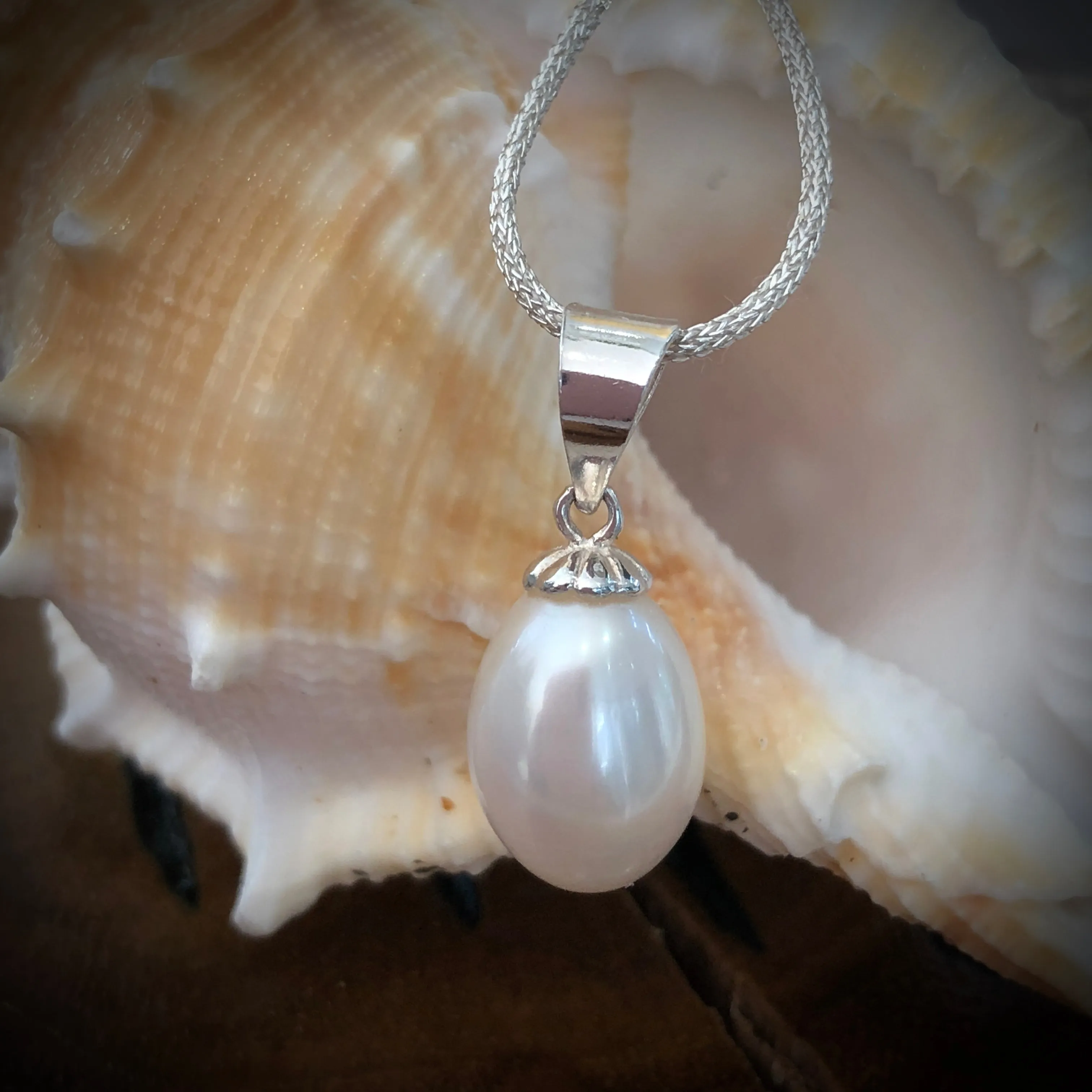 Cultured Freshwater Pearl Sterling Silver Pendant