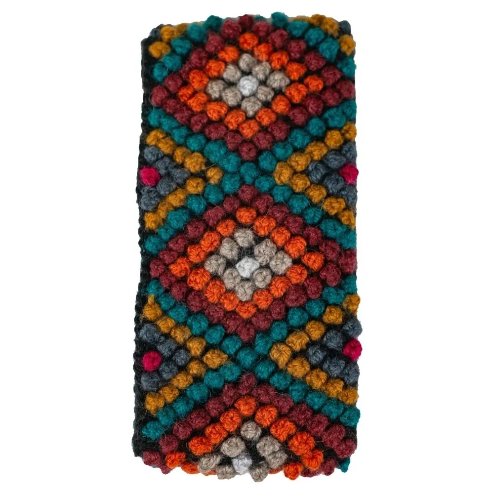 Diamond Hand-knit Ear Warmer - Sunset