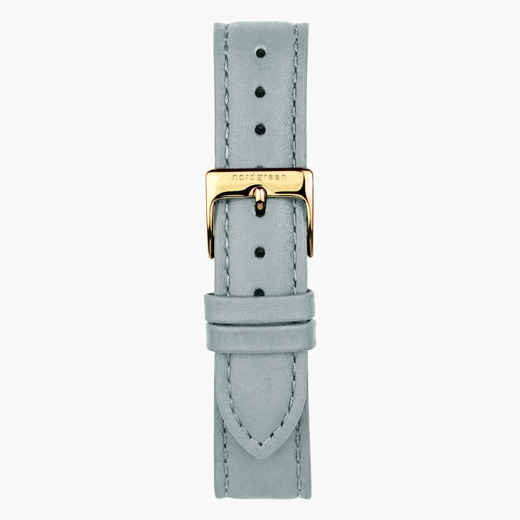 Dove Grey Vegan Leather Watch Strap - Gold  - 32mm