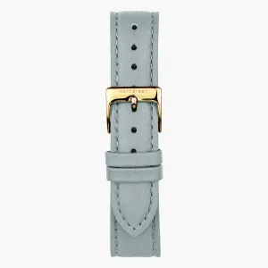 Dove Grey Vegan Leather Watch Strap - Gold  - 32mm
