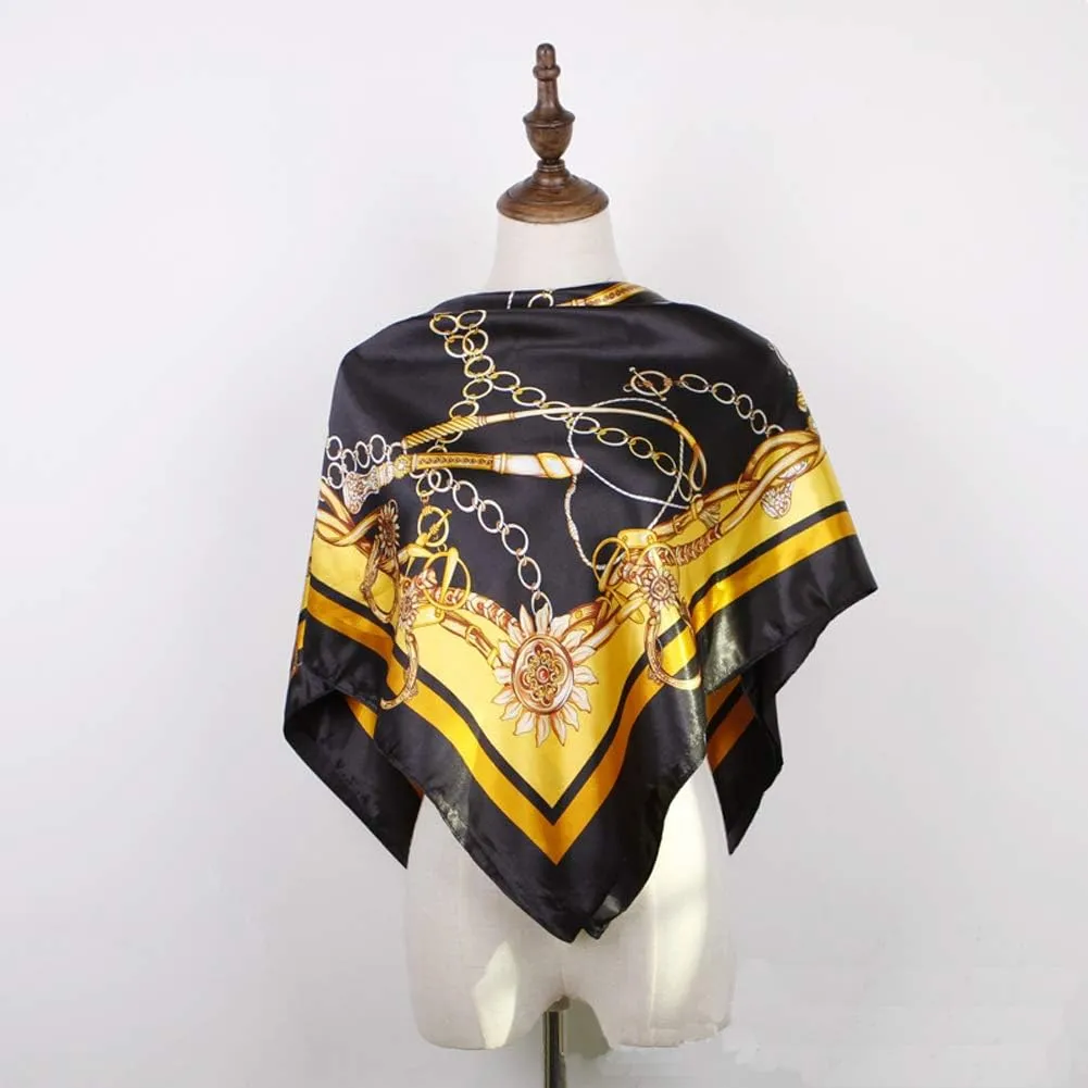 K-Elewon 35" Large Women's Satin Square Silk Feeling Hair Scarf Wrap Headscarf