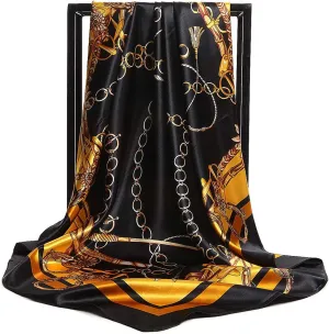 K-Elewon 35" Large Women's Satin Square Silk Feeling Hair Scarf Wrap Headscarf