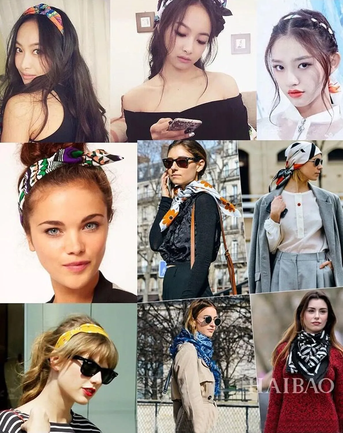 K-Elewon 35" Large Women's Satin Square Silk Feeling Hair Scarf Wrap Headscarf