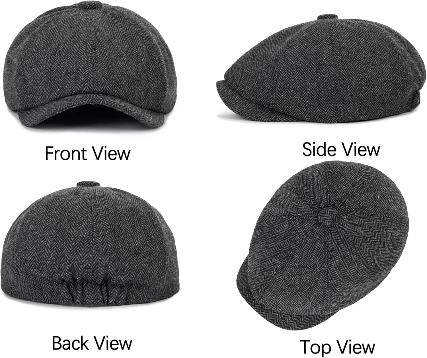 Kids Vintage Newsboy Cap Beret-Cabbie-Hat-Pageboy-Caps Tweed Flat Driver Hat for Boys Girls 4-9 Years