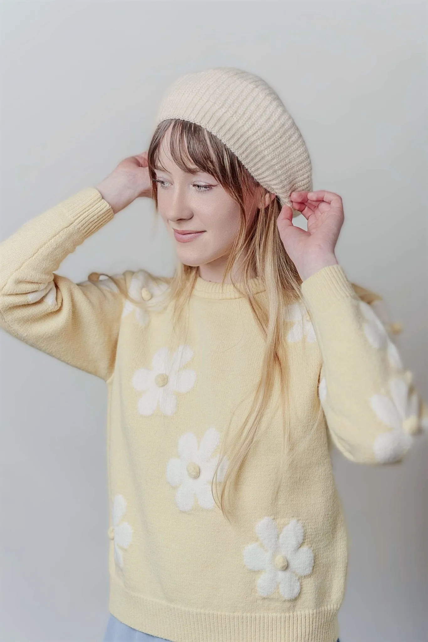 Knitted Beret Hat for Women/ Girl