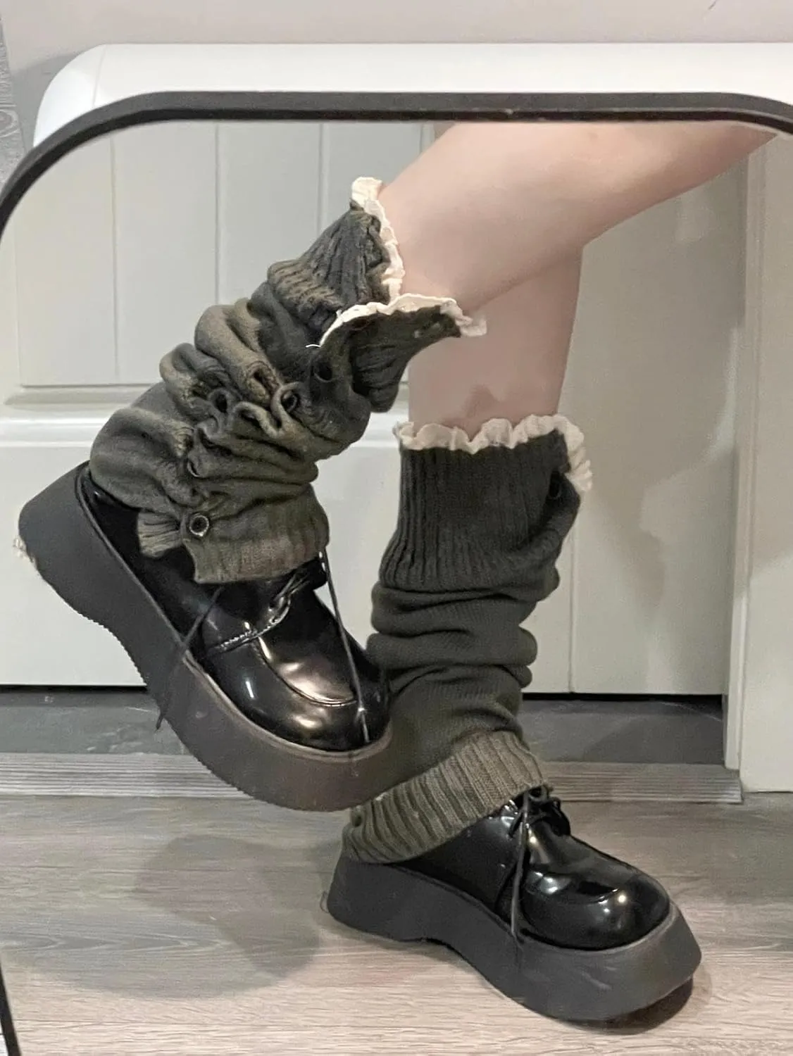 Leg Warmer Y2K Button Leg Sleeves Sweetheart With Thin Breathable Leg Socks