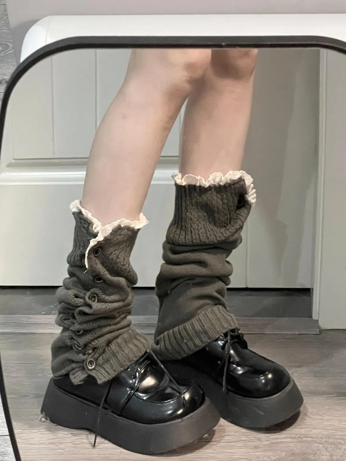 Leg Warmer Y2K Button Leg Sleeves Sweetheart With Thin Breathable Leg Socks