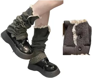 Leg Warmer Y2K Button Leg Sleeves Sweetheart With Thin Breathable Leg Socks