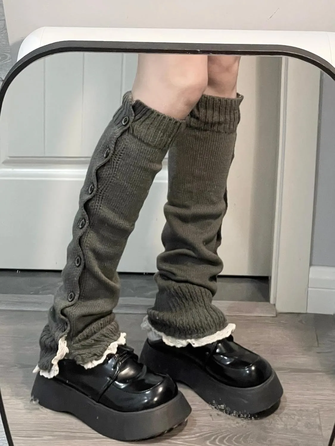 Leg Warmer Y2K Button Leg Sleeves Sweetheart With Thin Breathable Leg Socks