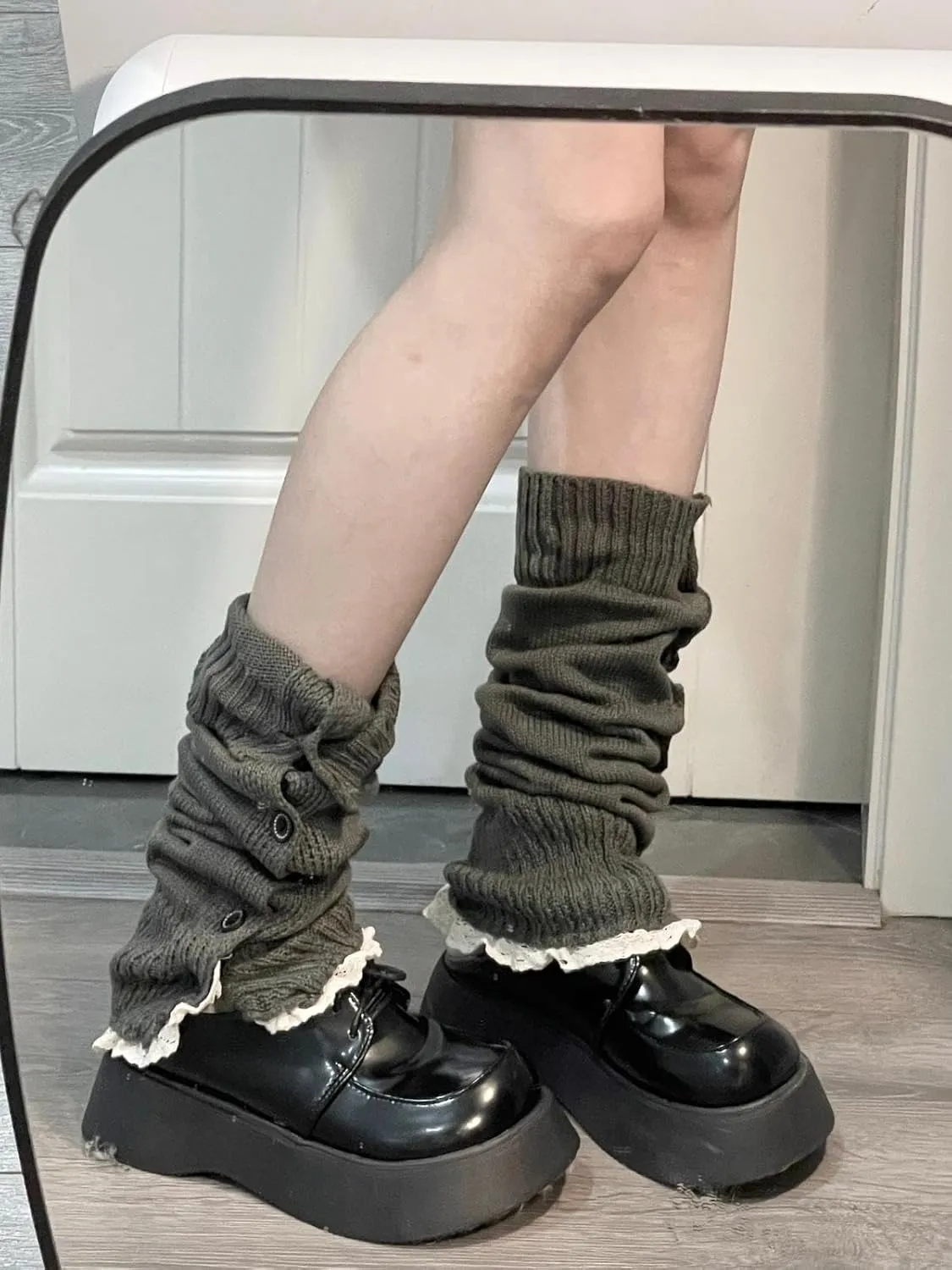 Leg Warmer Y2K Button Leg Sleeves Sweetheart With Thin Breathable Leg Socks