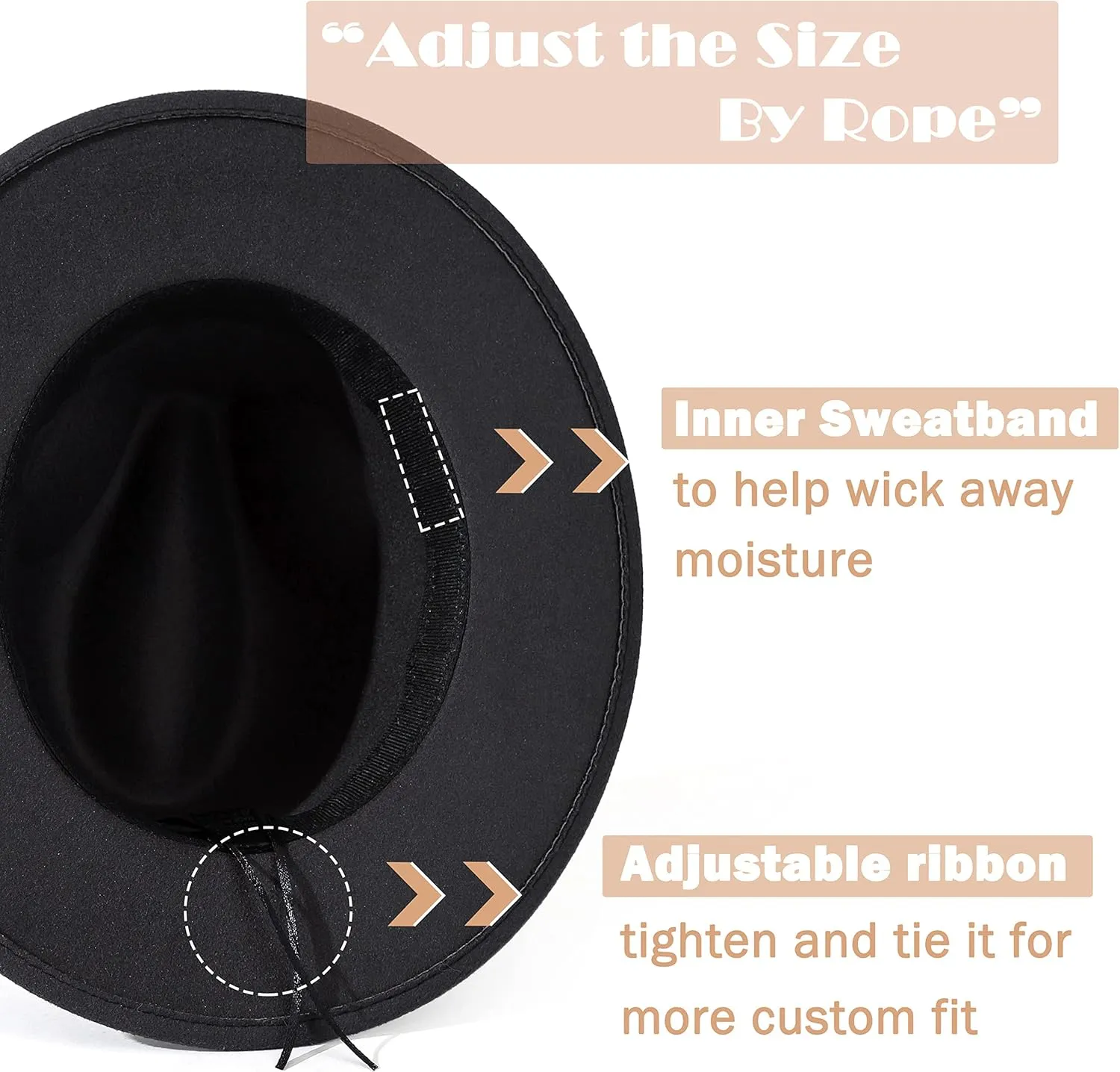 Lisianthus Men & Women Vintage Wide Brim Fedora Hat with Belt Buckle