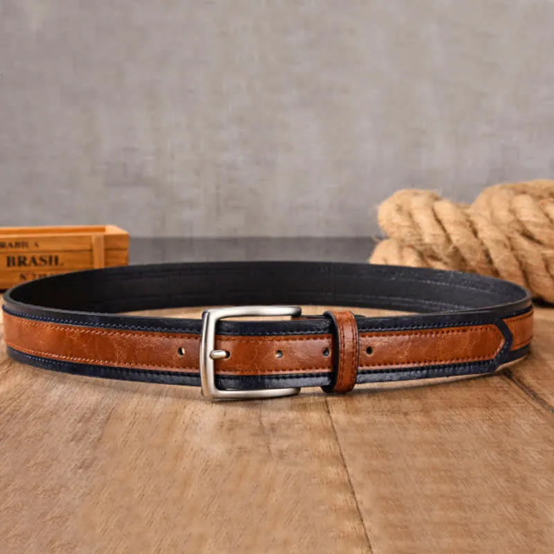 Men's Retro Floral Decorative Leather Belt