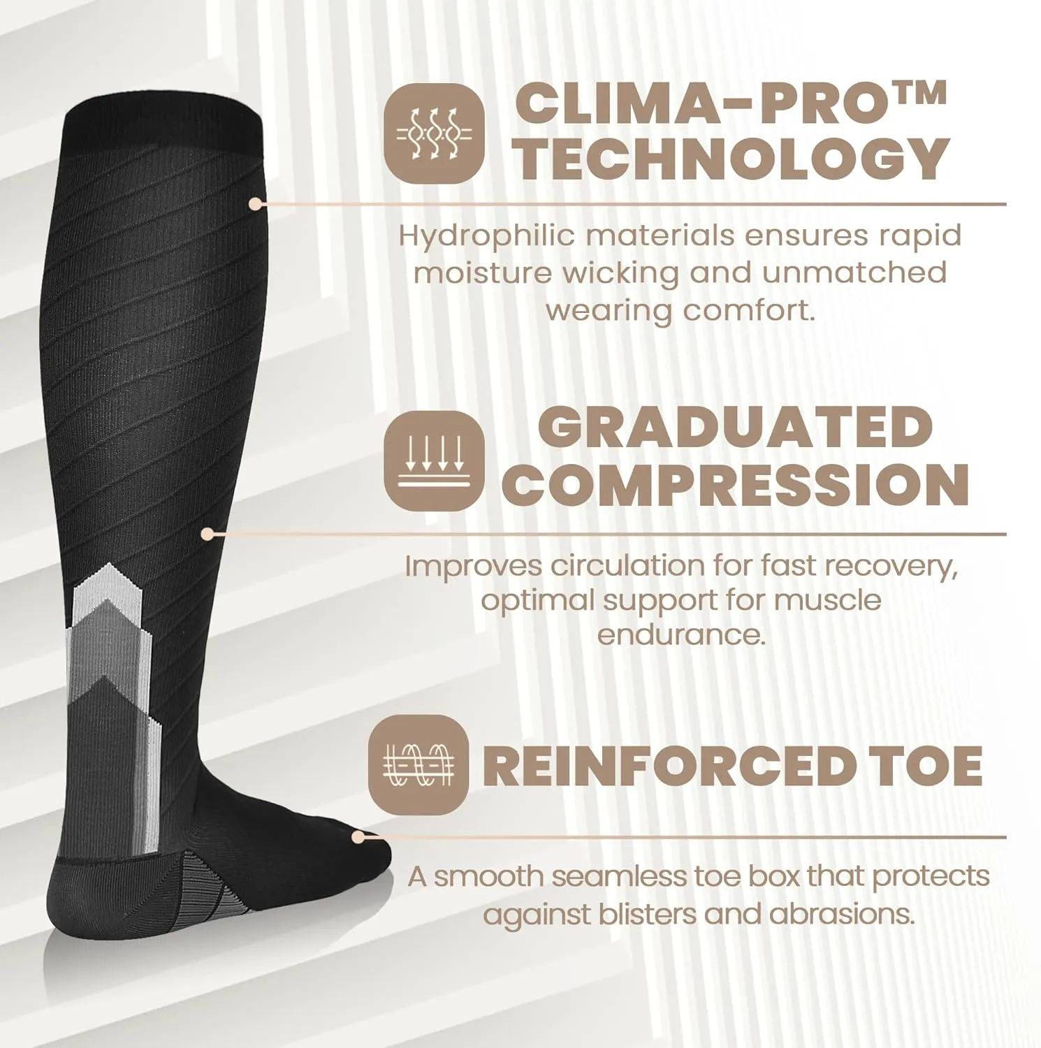 NEWZILL Medical Compression Socks for Women & Men Circulation 20-30 mmHg, Best Support for Running Athletic Cycling Nursing Travel Work and Fitness (L/XL Green & Graysword 2 Pairs)