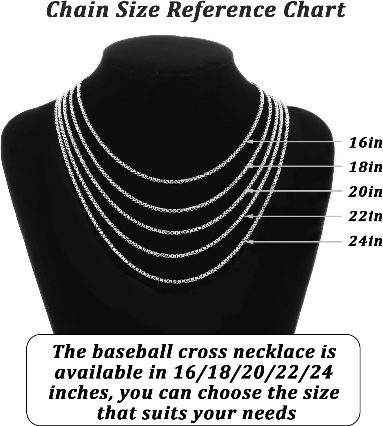 P. BLAKE Baseball Cross Necklace for Boys Men, Stainless Steel Cross Pendant Chain 16/18/20/22/24 Inches Baseball Accessories Valentines Day Christian Easter Birthday Jewelry Gifts