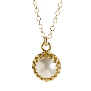Pearl necklace white pearl pendant gold necklace