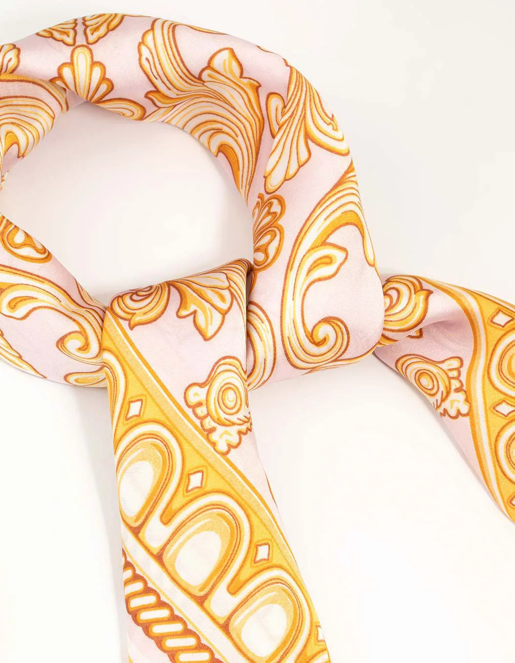 Pink & Yellow Vintage Detail Printed Scarf