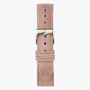 Pink Leather Watch Strap - Silver - 36mm