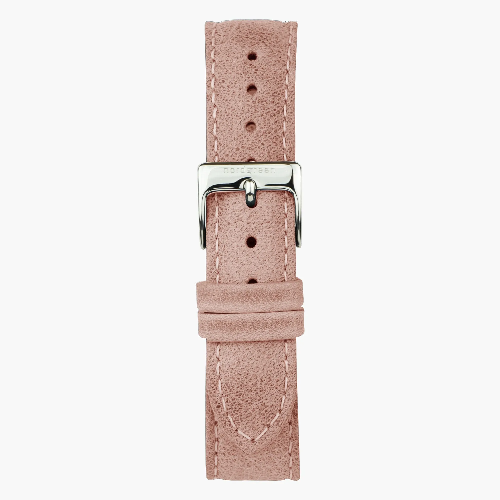 Pink Leather Watch Strap - Silver - 36mm