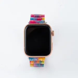 Resin Rainbow Strap / Rose Gold Buckle - 38mm, 40mm, 41mm
