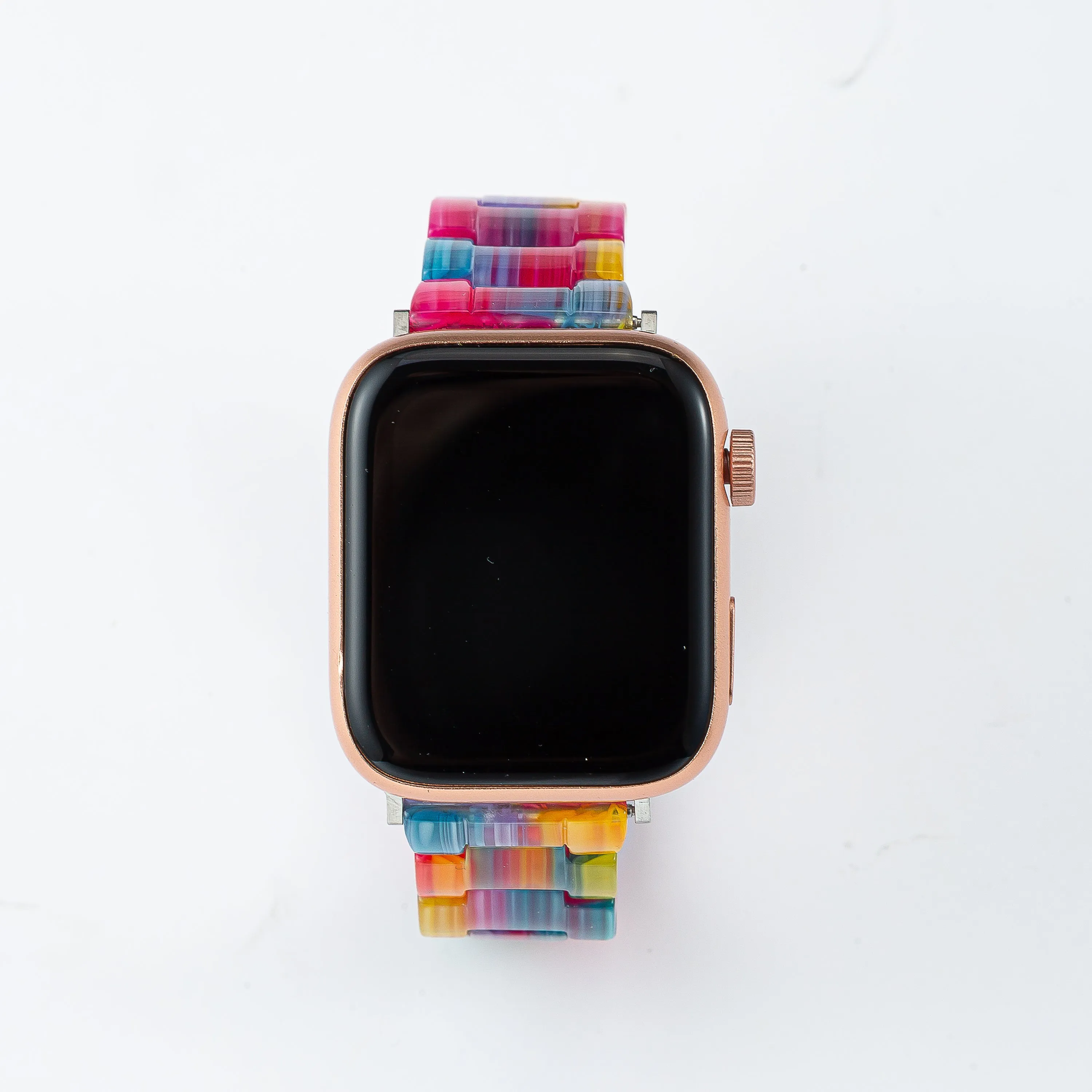 Resin Rainbow Strap / Rose Gold Buckle - 38mm, 40mm, 41mm