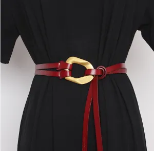 Retro double strip belt metal buckle hundred match jacket suit decorative pants belt skirt belt