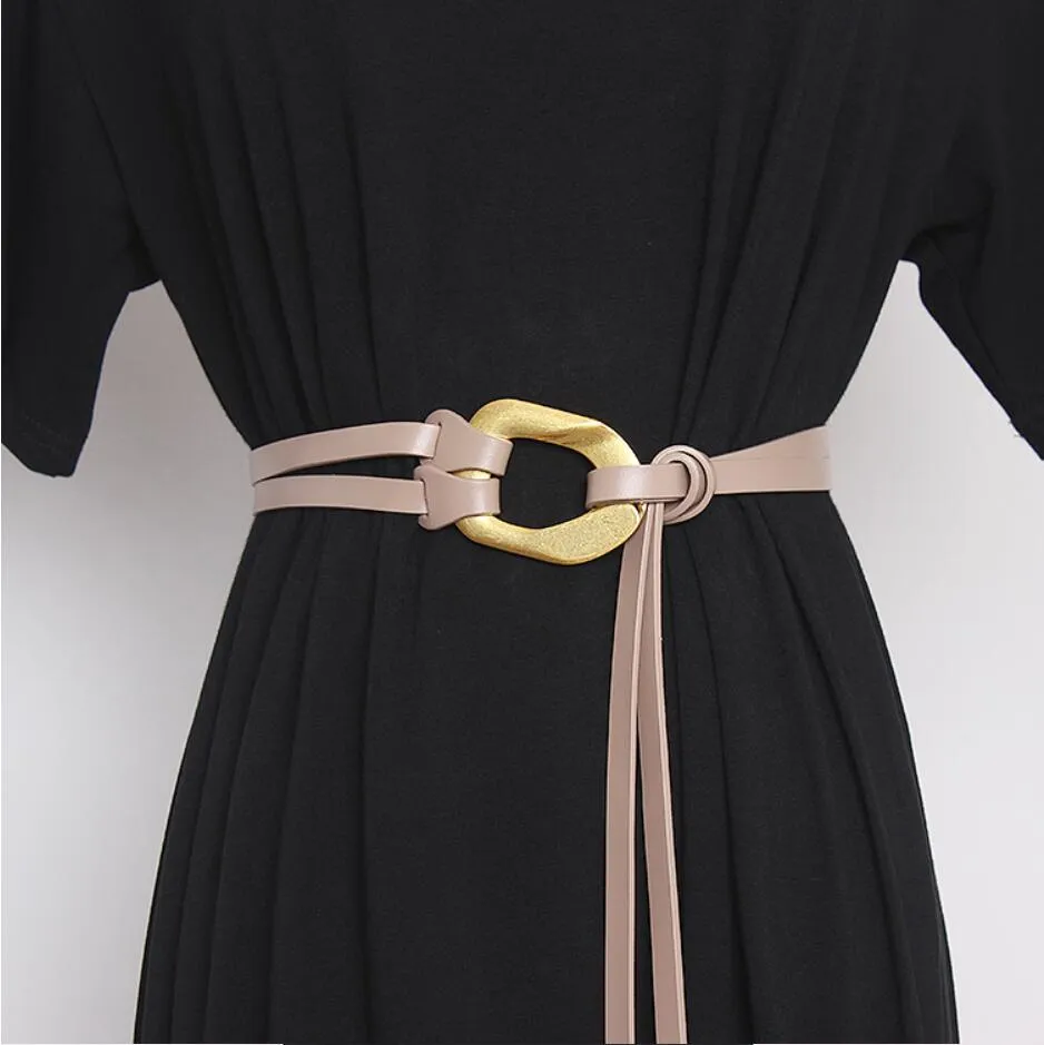 Retro double strip belt metal buckle hundred match jacket suit decorative pants belt skirt belt