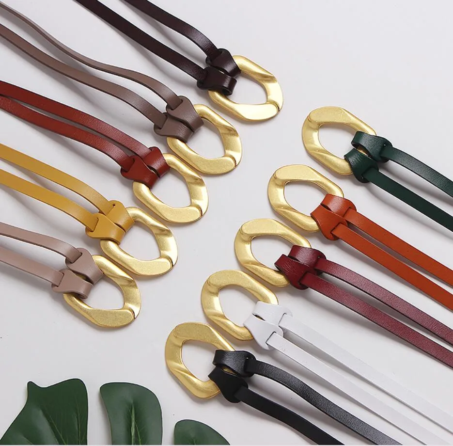 Retro double strip belt metal buckle hundred match jacket suit decorative pants belt skirt belt